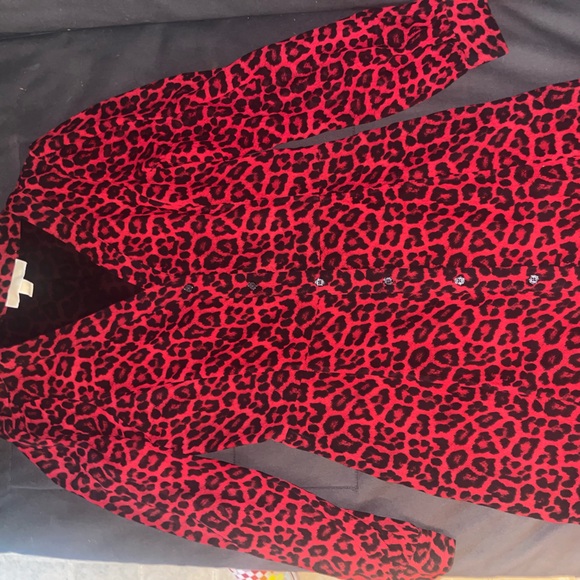 Michael Kors Red Leopard Print Dress size 4 - Picture 3 of 3